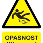 Nalepnica Opasnost klizav pod